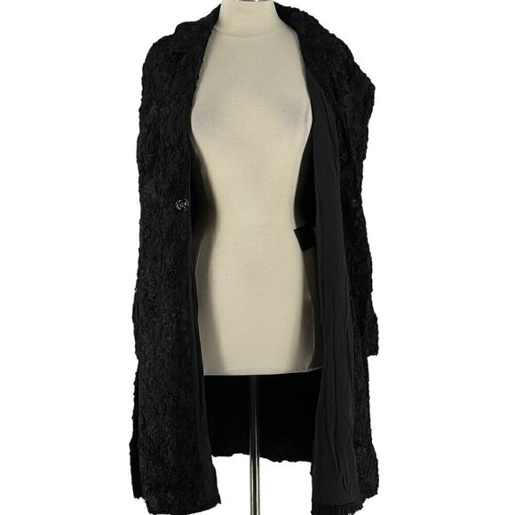 NWT Burberry Prorsum RARE Black Guipure Lace Belted Trench Coat Women's US 10 - Picture 4 of 13